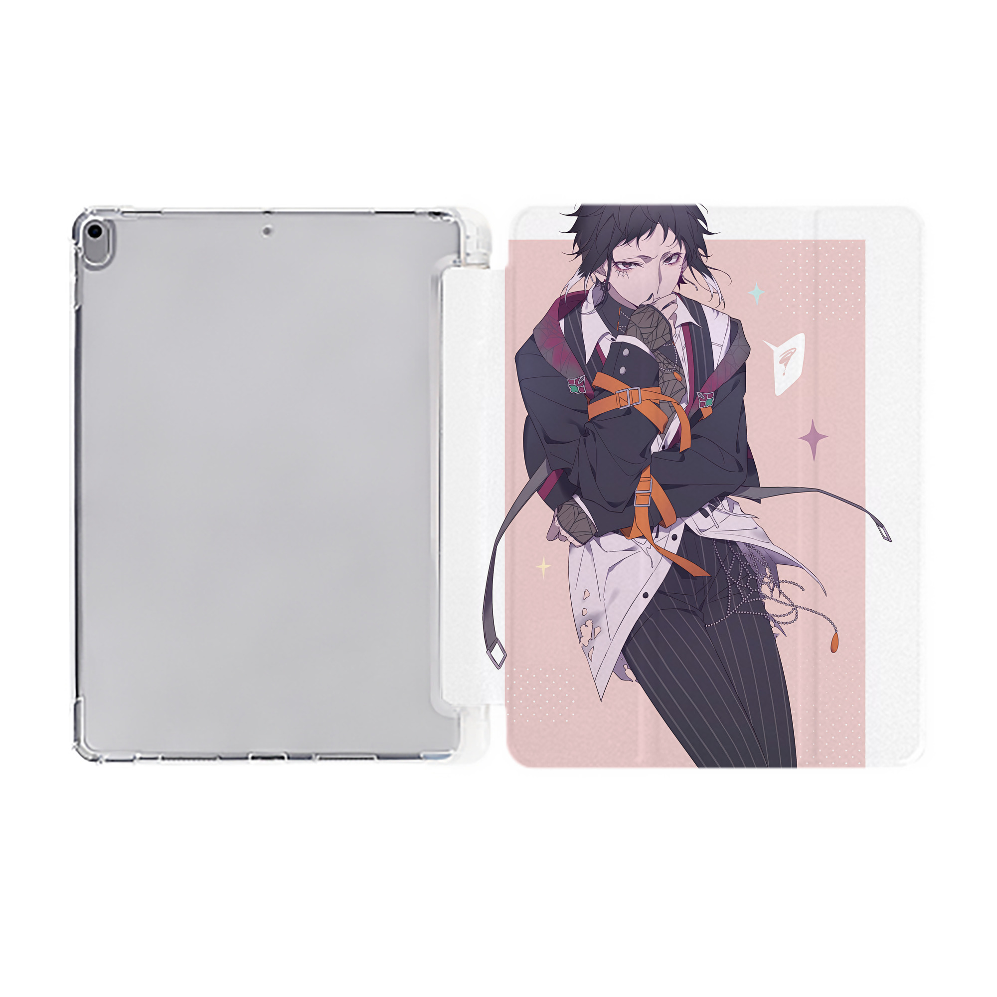 （画像用） 文豪ストレイドッグス Bungo Stray Dogs IPad ケース ペン収納付き 三つ折りスタンド PUレザー×シリコン 対応機種9.5/10.5/10.9インチ